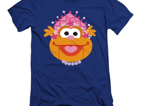 SESAME STREET : CHRISTMAS NUTCRACKER ZOEY  PREMIUM CANVAS ADULT SLIM FIT T-SHIRT 30\1 Royal Blue SM For Cheap