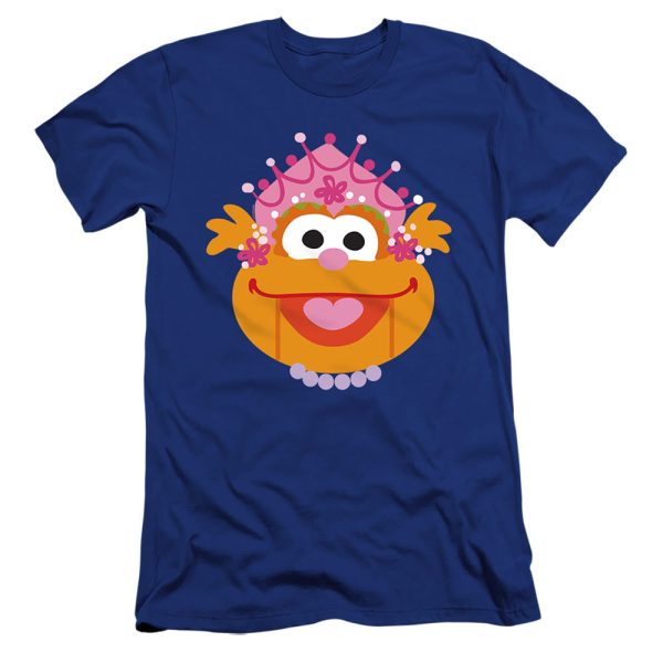 SESAME STREET : CHRISTMAS NUTCRACKER ZOEY  PREMIUM CANVAS ADULT SLIM FIT T-SHIRT 30\1 Royal Blue SM For Cheap