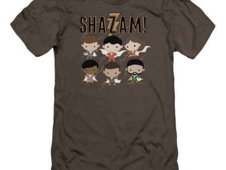 SHAZAM MOVIE : CHIBI GROUP PREMIUM CANVAS ADULT SLIM FIT T-SHIRT 30\1 Charcoal SM Discount