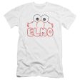 SESAME STREET : ELMO LETTERS PREMIUM CANVAS ADULT SLIM FIT T-SHIRT 30\1 WHITE 2X Online now