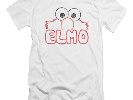 SESAME STREET : ELMO LETTERS PREMIUM CANVAS ADULT SLIM FIT T-SHIRT 30\1 WHITE 2X Online now