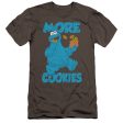 SESAME STREET : MORE COOKIES PREMIUM CANVAS ADULT SLIM FIT T-SHIRT 30\1 CHARCOAL XL Online Hot Sale