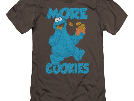 SESAME STREET : MORE COOKIES PREMIUM CANVAS ADULT SLIM FIT T-SHIRT 30\1 CHARCOAL XL Online Hot Sale