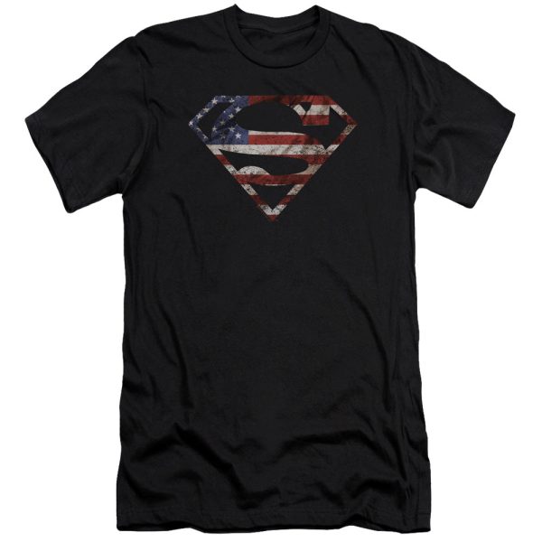 SUPERMAN : SUPER PATRIOT PREMIUM CANVAS ADULT SLIM FIT T-SHIRT 30\1 BLACK XL For Cheap