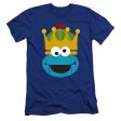 SESAME STREET : CHRISTMAS NUTCRACKER COOKIE MONSTER  PREMIUM CANVAS ADULT SLIM FIT T-SHIRT 30\1 Royal Blue MD Online Hot Sale