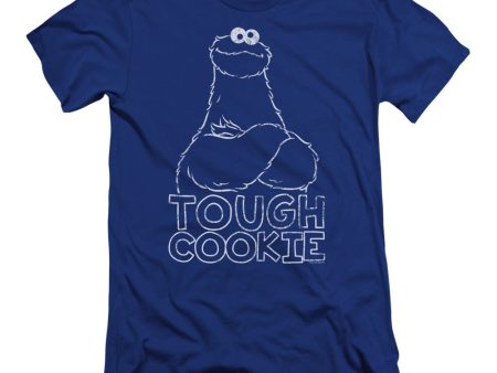 SESAME STREET : TOUGH COOKIE PREMIUM CANVAS ADULT SLIM FIT T-SHIRT 30\1 ROYAL BLUE 2X For Cheap