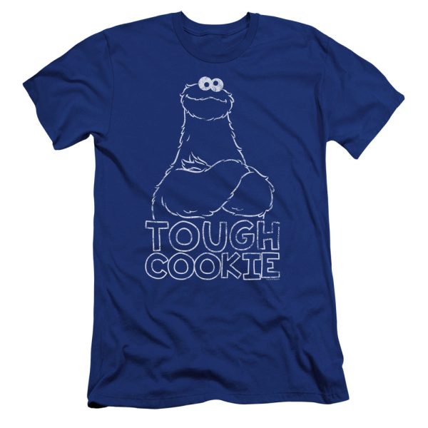 SESAME STREET : TOUGH COOKIE PREMIUM CANVAS ADULT SLIM FIT T-SHIRT 30\1 ROYAL BLUE 2X For Cheap