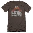 SESAME STREET : LOVE MONSTER PREMIUM CANVAS ADULT SLIM FIT T-SHIRT 30\1 CHARCOAL 2X on Sale