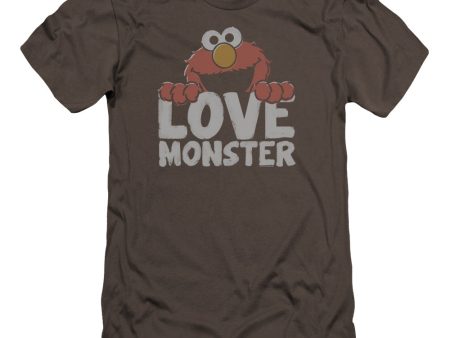 SESAME STREET : LOVE MONSTER PREMIUM CANVAS ADULT SLIM FIT T-SHIRT 30\1 CHARCOAL 2X on Sale