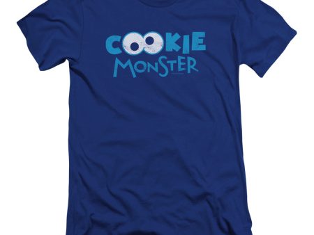 SESAME STREET : COOKIE EYES PREMIUM CANVAS ADULT SLIM FIT T-SHIRT 30\1 ROYAL BLUE SM Online Sale