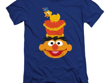 SESAME STREET : CHRISTMAS NUTCRACKER ERNIE  PREMIUM CANVAS ADULT SLIM FIT T-SHIRT 30\1 Royal Blue 2X Discount