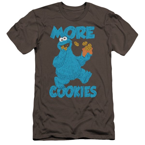 SESAME STREET : MORE COOKIES PREMIUM CANVAS ADULT SLIM FIT T-SHIRT 30\1 CHARCOAL SM Online Hot Sale