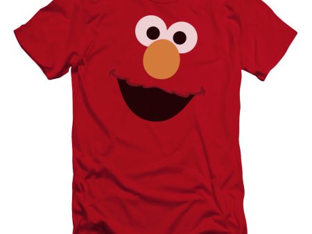 SESAME STREET : ELMO FACE PREMIUM ADULT RINGSPUN COTTON SHORT SLEEVE Red SM Online Hot Sale