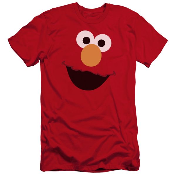 SESAME STREET : ELMO FACE PREMIUM ADULT RINGSPUN COTTON SHORT SLEEVE Red SM Online Hot Sale