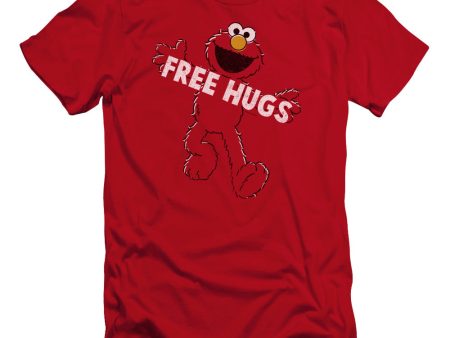 SESAME STREET : FREE HUGS PREMIUM CANVAS ADULT SLIM FIT T-SHIRT 30\1 RED LG Supply