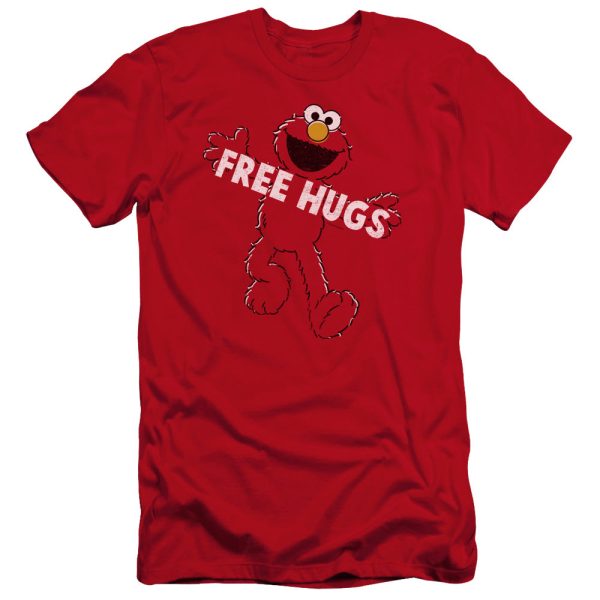 SESAME STREET : FREE HUGS PREMIUM CANVAS ADULT SLIM FIT T-SHIRT 30\1 RED LG Supply