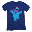 SESAME STREET : FURRY FRIENDS FOREVER! COOKIE MONSTER  PREMIUM CANVAS ADULT SLIM FIT T-SHIRT 30\1 Royal Blue LG Sale