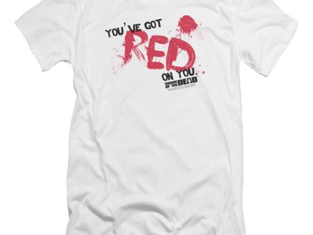 SHAUN OF THE DEAD : RED ON YOU PREMIUM CANVAS ADULT SLIM FIT T-SHIRT 30\1 WHITE 2X Supply