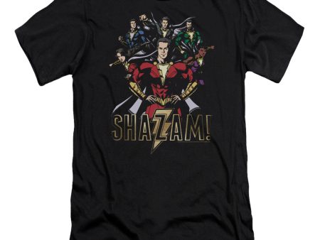 SHAZAM MOVIE : GROUP OF HEROES PREMIUM CANVAS ADULT SLIM FIT T-SHIRT 30\1 Black 2X Online Sale