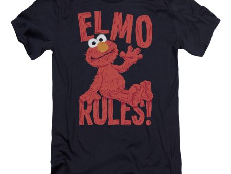 SESAME STREET : ELMO RULES PREMIUM CANVAS ADULT SLIM FIT T-SHIRT 30\1 NAVY LG Online now