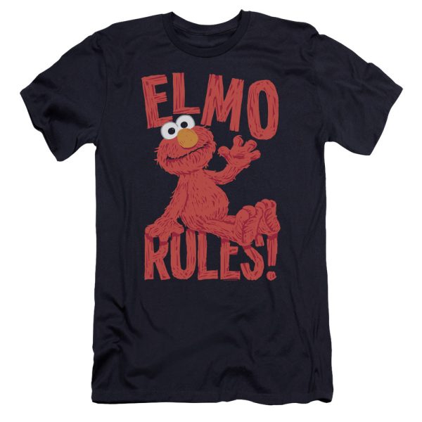 SESAME STREET : ELMO RULES PREMIUM CANVAS ADULT SLIM FIT T-SHIRT 30\1 NAVY LG Online now