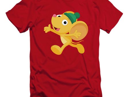 SESAME STREET : FURRY FRIEND, LITTLE MOUSE  PREMIUM CANVAS ADULT SLIM FIT T-SHIRT 30\1 Red 2X Sale