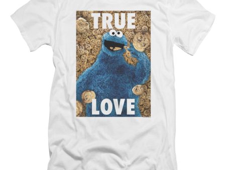 SESAME STREET : BEAUTIFUL COOKIES PREMIUM CANVAS ADULT SLIM FIT T-SHIRT 30\1 WHITE LG on Sale