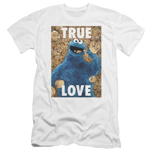 SESAME STREET : BEAUTIFUL COOKIES PREMIUM CANVAS ADULT SLIM FIT T-SHIRT 30\1 WHITE LG on Sale