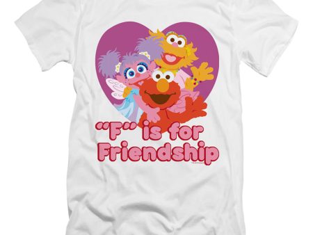 SESAME STREET : FRIENDSHIP PREMUIM CANVAS ADULT SLIM FIT T-SHIRT 30\1 White SM For Cheap