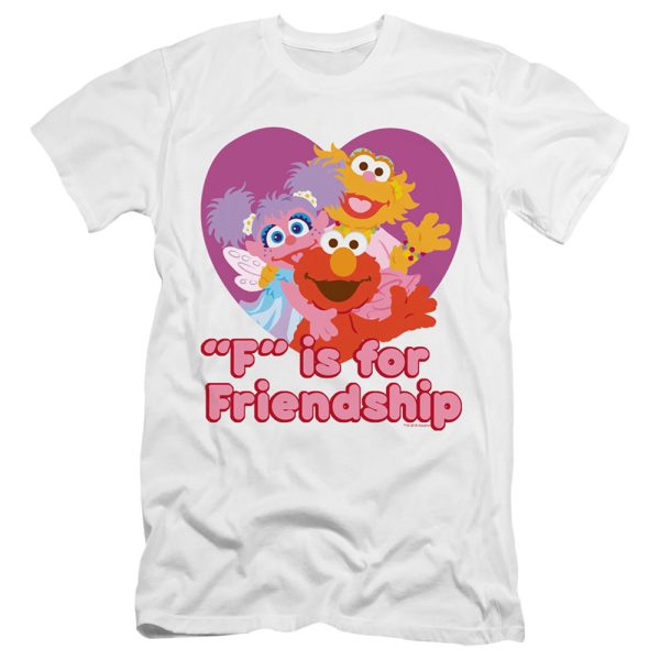 SESAME STREET : FRIENDSHIP PREMUIM CANVAS ADULT SLIM FIT T-SHIRT 30\1 White SM For Cheap