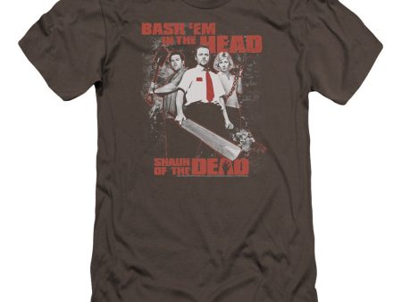 SHAUN OF THE DEAD : BASH EM PREMIUM CANVAS ADULT SLIM FIT T-SHIRT 30\1 CHARCOAL LG Cheap