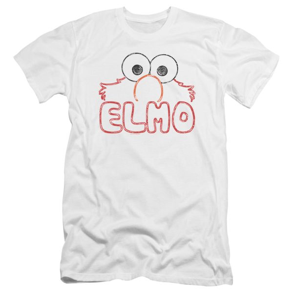 SESAME STREET : ELMO LETTERS PREMIUM CANVAS ADULT SLIM FIT T-SHIRT 30\1 WHITE MD Online Hot Sale