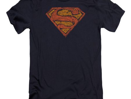 SUPERMAN : MESSY S PREMIUM CANVAS ADULT SLIM FIT T-SHIRT 30\1 NAVY SM Cheap