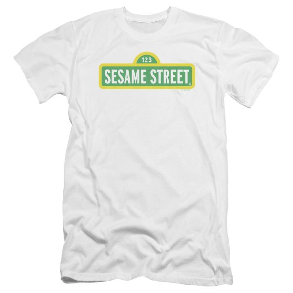 SESAME STREET : LOGO PREMIUM CANVAS ADULT SLIM FIT T-SHIRT 30\1 WHITE 2X Online Hot Sale