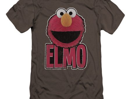 SESAME STREET : ELMO SMILE PREMIUM CANVAS ADULT SLIM FIT T-SHIRT 30\1 CHARCOAL MD Supply