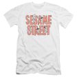 SESAME STREET : IN LETTERS PREMUIM CANVAS ADULT SLIM FIT T-SHIRT 30\1 White SM Sale