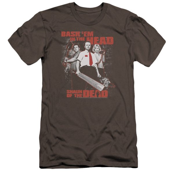 SHAUN OF THE DEAD : BASH EM PREMIUM CANVAS ADULT SLIM FIT T-SHIRT 30\1 CHARCOAL XL Online