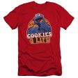 SESAME STREET : COOKIES 4 LIFE PREMUIM CANVAS ADULT SLIM FIT T-SHIRT 30\1 Red LG Fashion