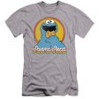 SESAME STREET : COOKIE MONSTER LAYERS PREMIUM CANVAS ADULT SLIM FIT T-SHIRT 30\1 Athletic Heather SM Fashion