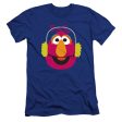 SESAME STREET : CHRISTMAS NUTCRACKER TELLY MONSTER  PREMIUM CANVAS ADULT SLIM FIT T-SHIRT 30\1 Royal Blue XL Online now