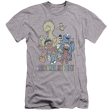 SESAME STREET : COLORFUL GROUP PREMUIM CANVAS ADULT SLIM FIT T-SHIRT 30\1 Athletic Heather XL Cheap