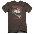 SHAUN OF THE DEAD : BASH EM PREMIUM CANVAS ADULT SLIM FIT T-SHIRT 30\1 CHARCOAL SM For Discount