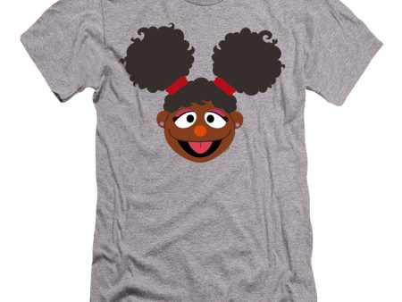 SESAME STREET : GABRIELLE FACE  PREMIUM CANVAS ADULT SLIM FIT T-SHIRT 30\1 Athletic Heather SM Discount