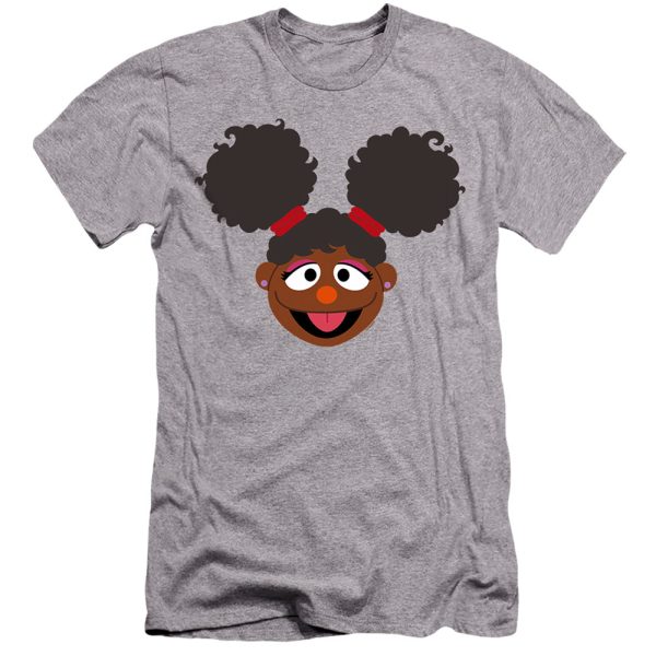 SESAME STREET : GABRIELLE FACE  PREMIUM CANVAS ADULT SLIM FIT T-SHIRT 30\1 Athletic Heather SM Discount