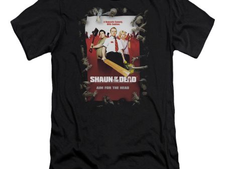 SHAUN OF THE DEAD : POSTER PREMIUM CANVAS ADULT SLIM FIT T-SHIRT 30\1 BLACK SM Hot on Sale