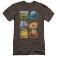 SESAME STREET : GROUP SQUARES PREMUIM CANVAS ADULT SLIM FIT T-SHIRT 30\1 Charcoal LG Supply