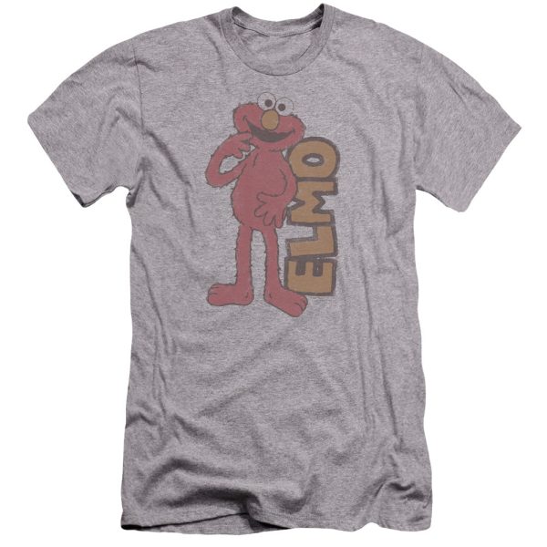 SESAME STREET : VINTAGE ELMO PREMIUM CANVAS ADULT SLIM FIT T-SHIRT 30\1 ATHLETIC HEATHER SM For Sale