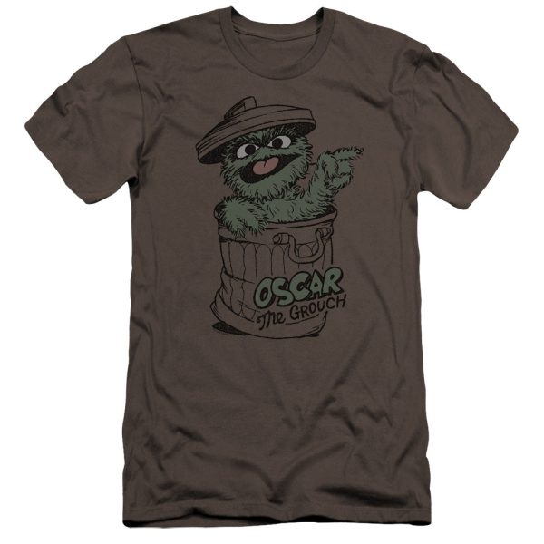 SESAME STREET : EARLY GROUCH PREMIUM ADULT RINGSPUN COTTON SHORT SLEEVE Charcoal XL Hot on Sale