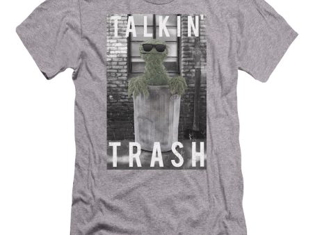 SESAME STREET : TALKIN TRASH PREMIUM ADULT RINGSPUN COTTON SHORT SLEEVE Athletic Heather XL Online Hot Sale