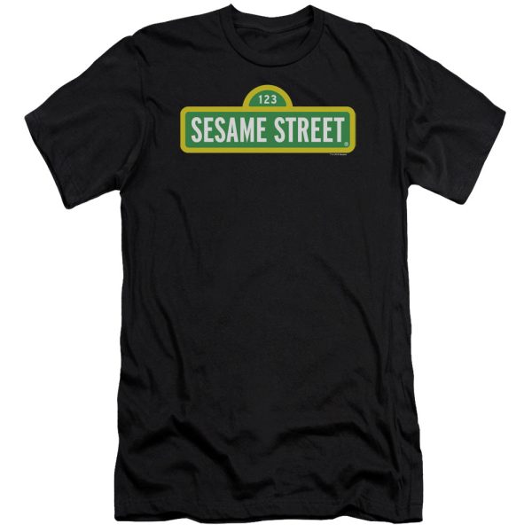 SESAME STREET : LOGO PREMIUM CANVAS ADULT SLIM FIT T-SHIRT 30\1 BLACK SM Online now